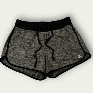 Tek Gear Women’s Athletic Running Shorts Black Gray Small Drawstring Activewear